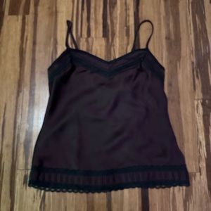 Loft silky cami with lace trim